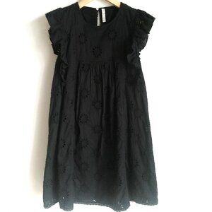 ZARA TRF EYELET DRESS BLACK 7200/102